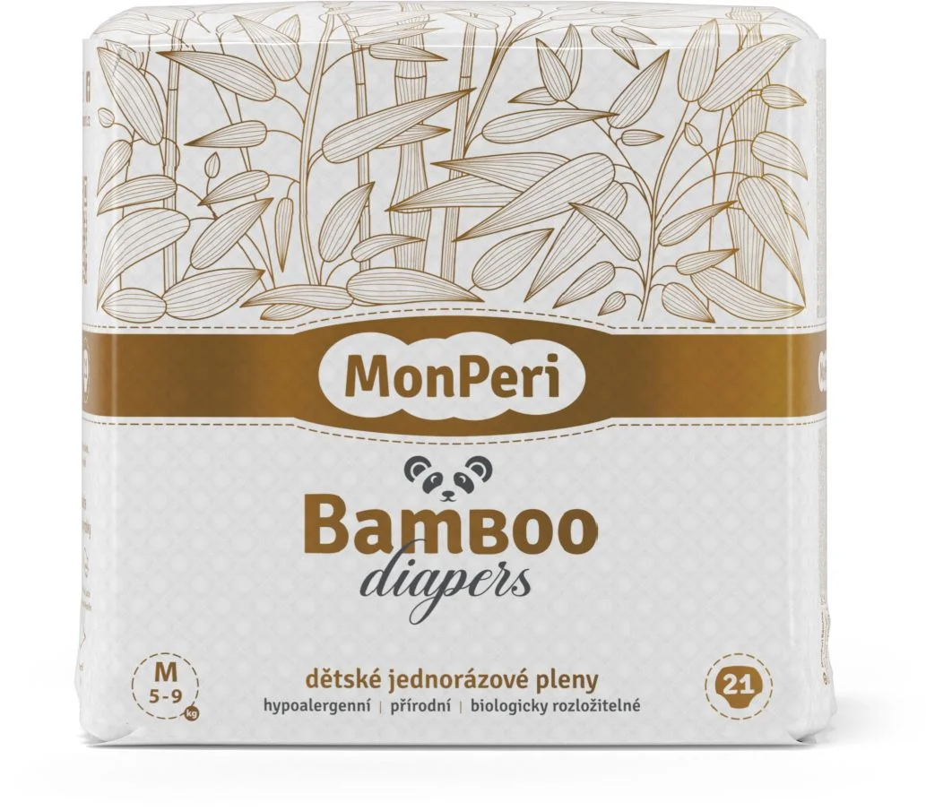 MonPeri Bamboo M 5-9 kg dětské plenky 21 ks