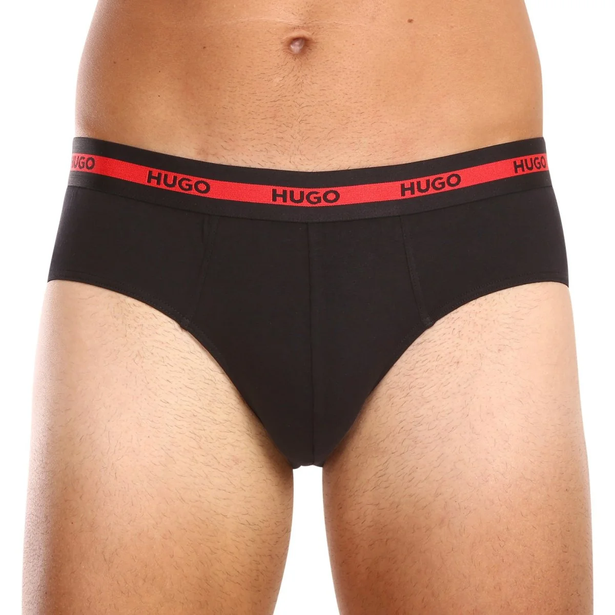 HUGO 3PACK pánské slipy černé (50492378 002) M