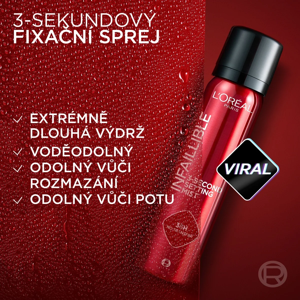 Loréal Paris Infaillible 3 Second Setting Mist fixační sprej 75 ml