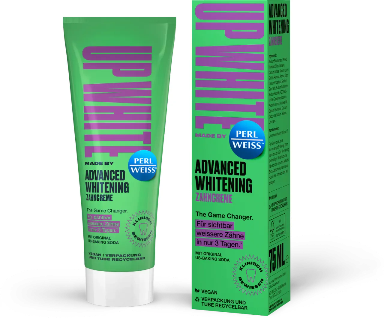 Perl Weiss Bělicí zubní pasta Up White Advanced Whitening 75 ml