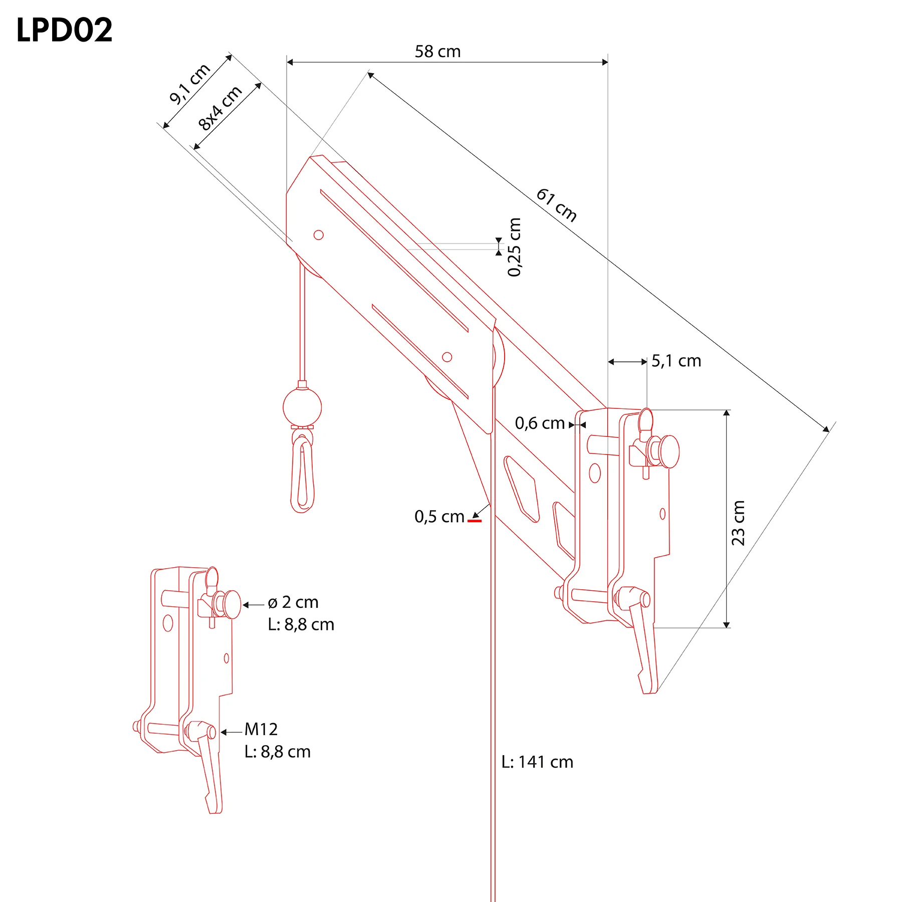 HMS Horní kladka k multipressům a posílovacím věžím LPD02