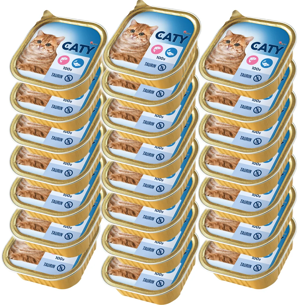 Akinu CATY Losos & pstruh paštika pro kočky 22 x 100 g 