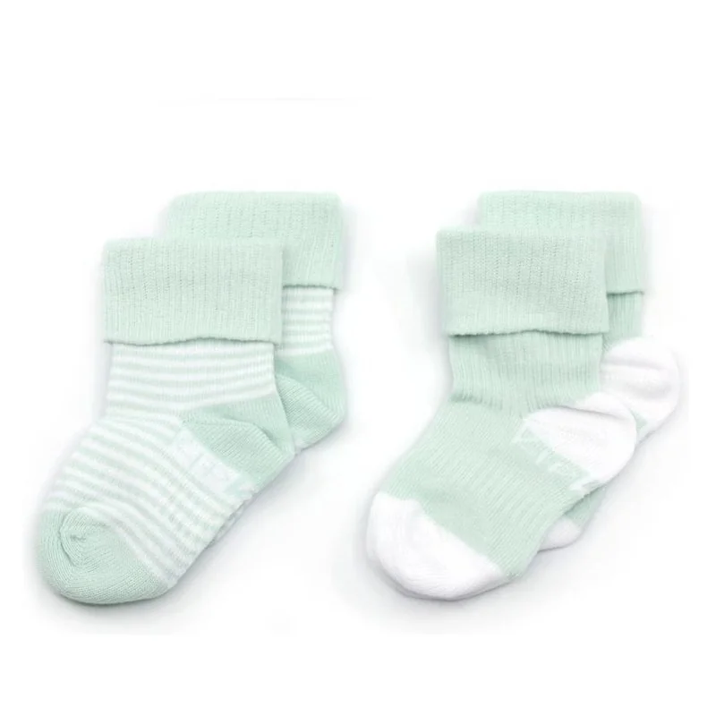 KipKep dětské ponožky Stay-on-Socks 6-12m 2páry Mint Stripes