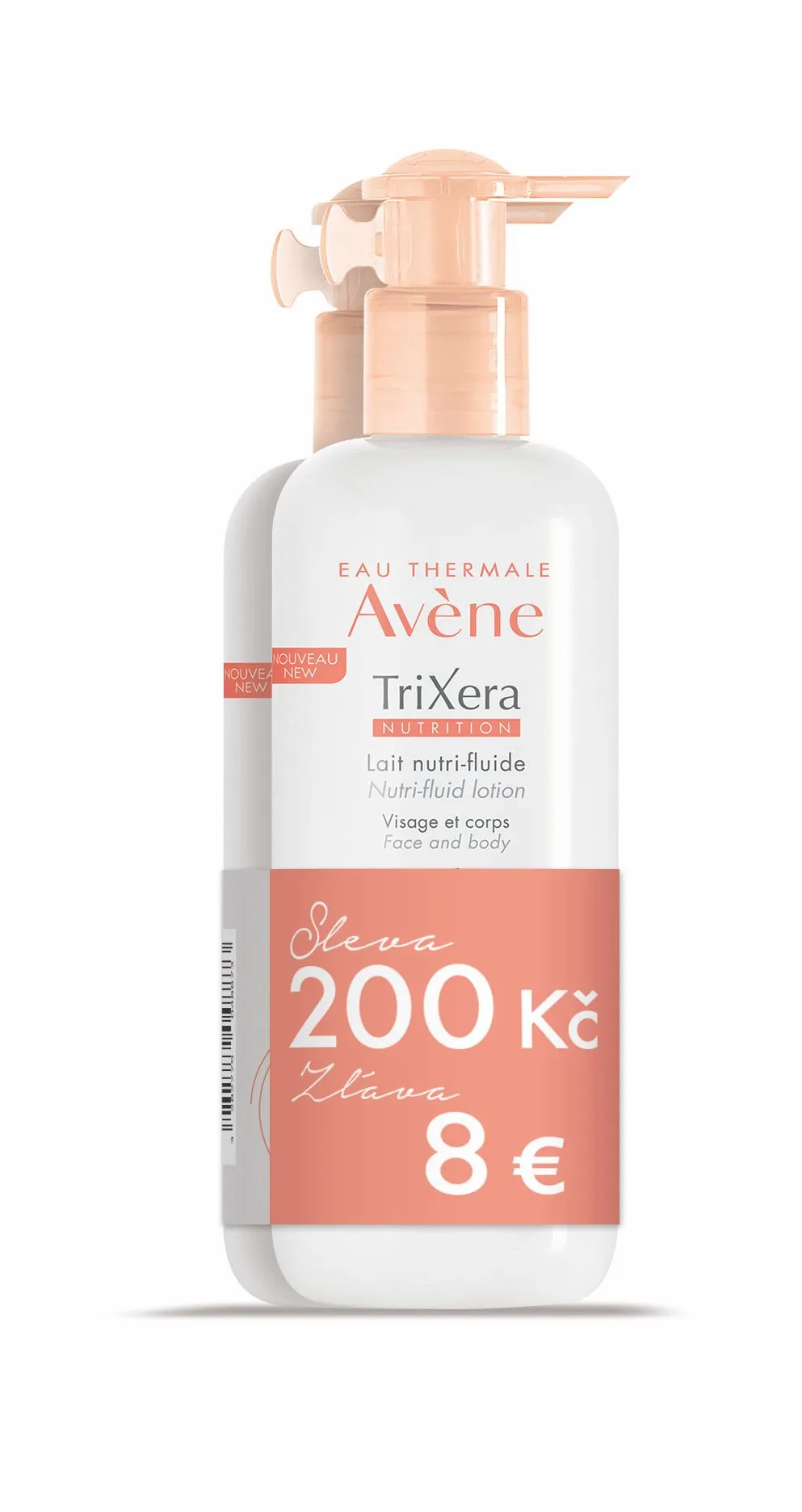 Avene Trixera Nutri-fluid mléko 2x400 ml