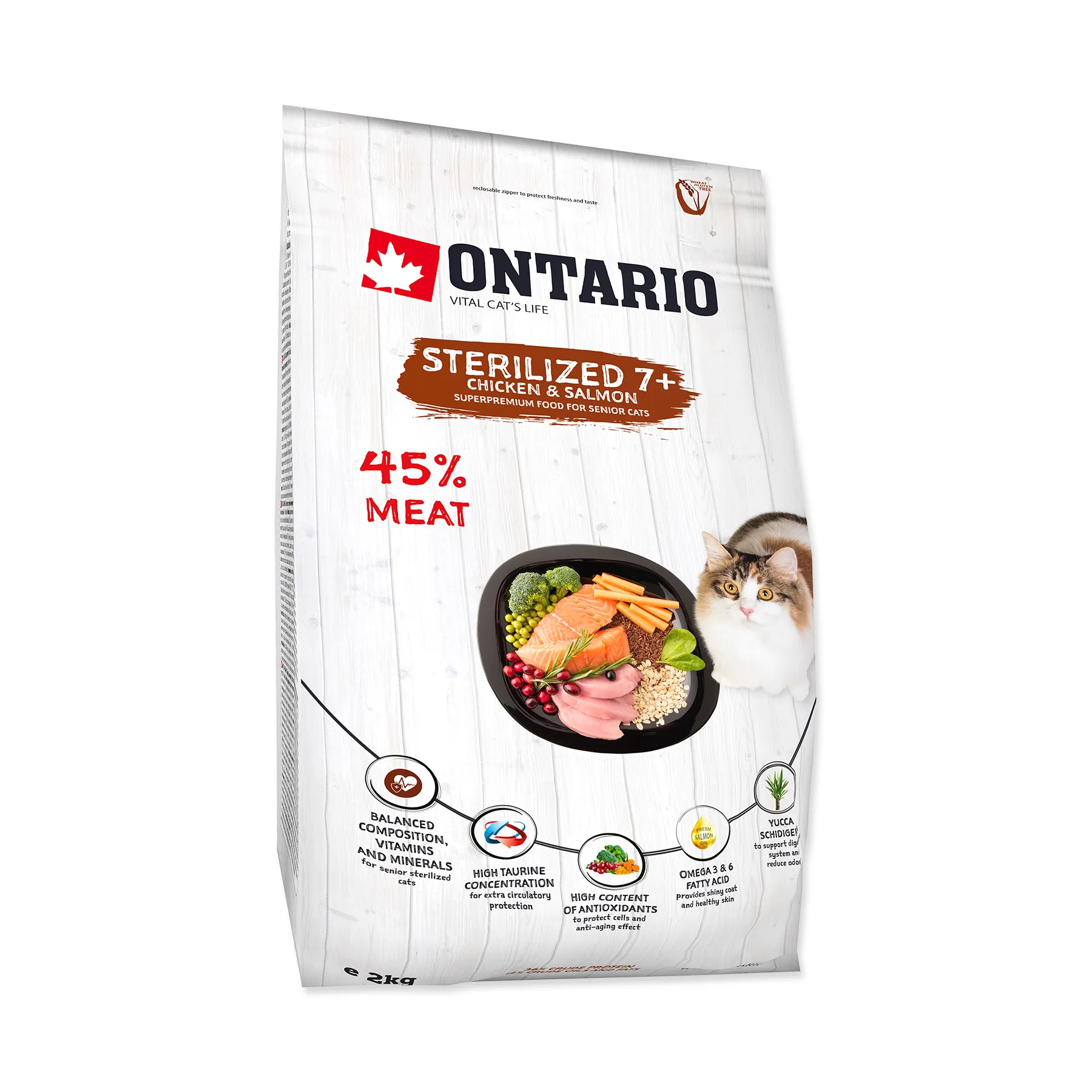 Ontario Cat Sterilised 7+ granule 2 kg