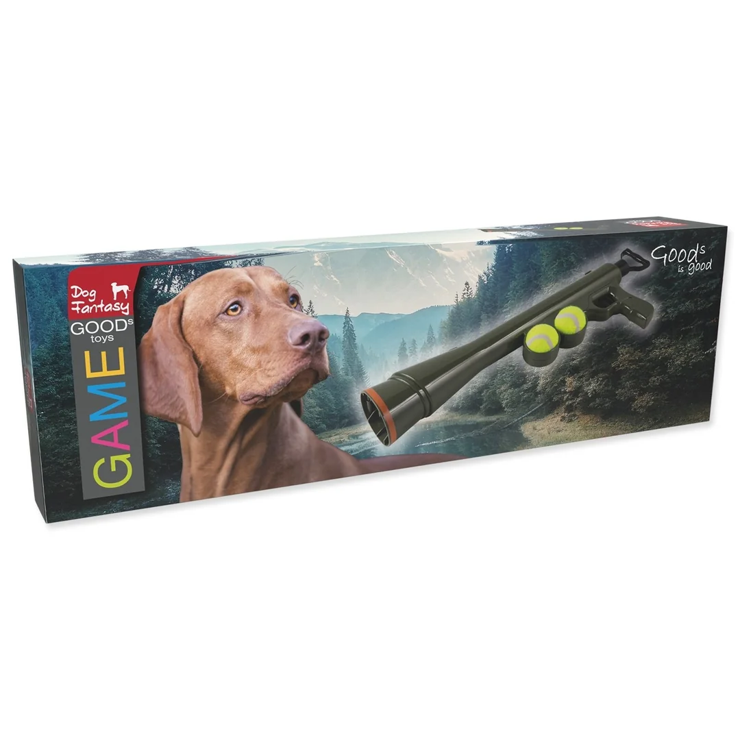 Dog Fantasy Hračka puška na stířlení tenisáků, 2ks tenisák 58,6x8,8cm