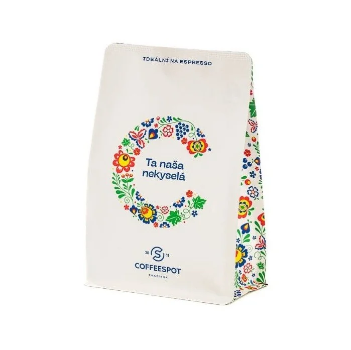 Coffeespot Ta naša nekyselá Espresso směs zrnková káva 250 g