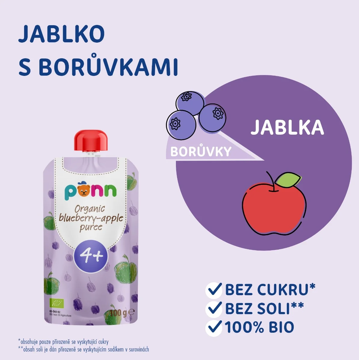 SALVEST Põnn BIO Jablko s borůvkami 100 g