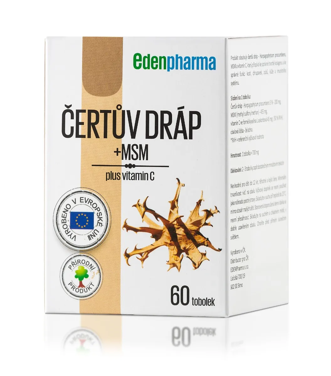 Edenpharma Čertův dráp + MSM 60 tobolek