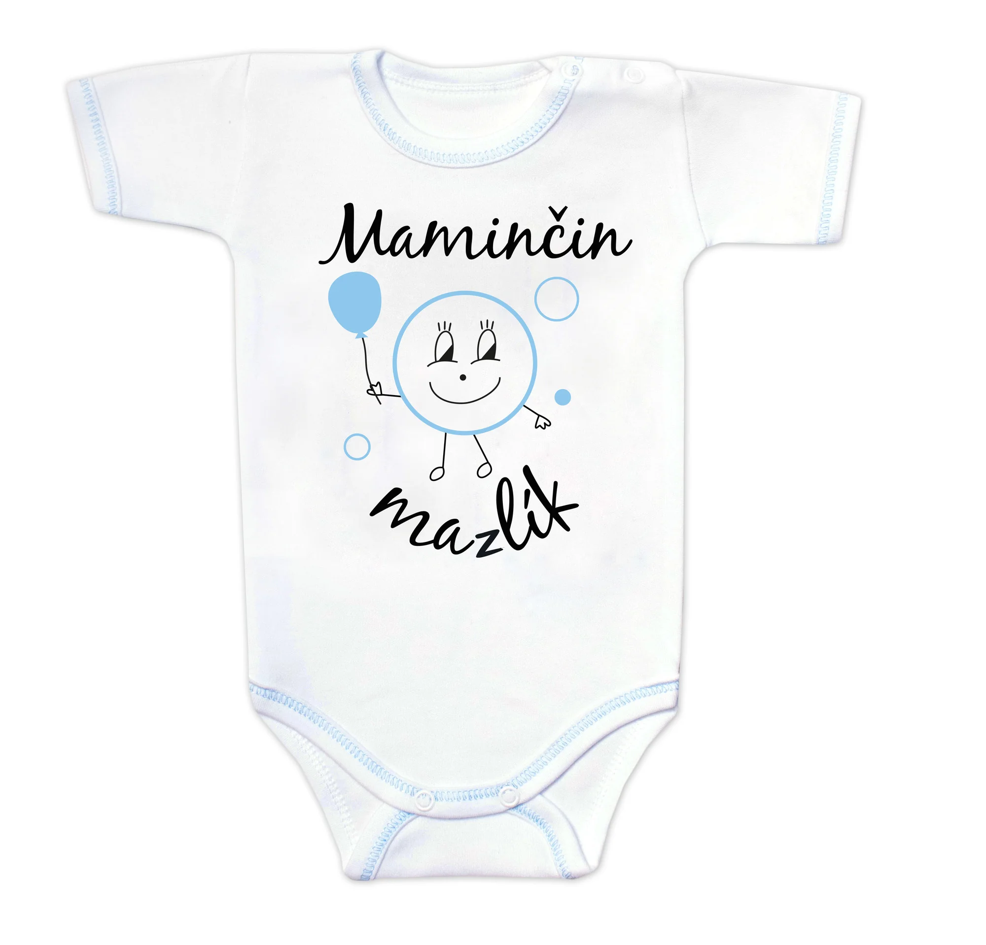Baby Nellys Body krátký rukáv s vtipným textem, Maminčin mazlík, vel. 56