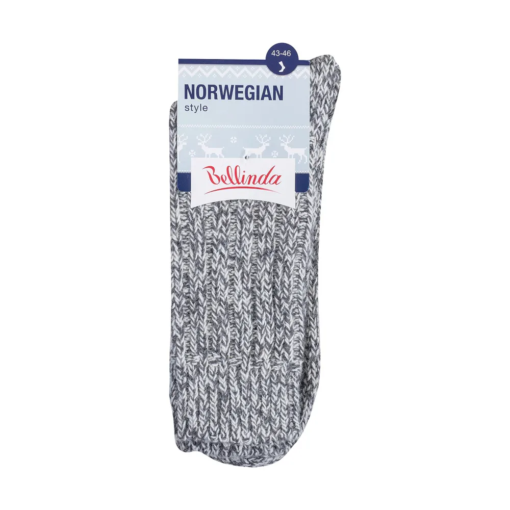 Bellinda NORWEGIAN teplé ponožky vel. 43/46 1 pár šedé
