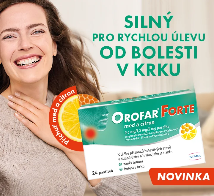SIlný pro rychlou úlevu od bolesti v krku. Orofar Forte. SIlný pro rychlou úlevu od bolesti v krku. Orofar Forte.