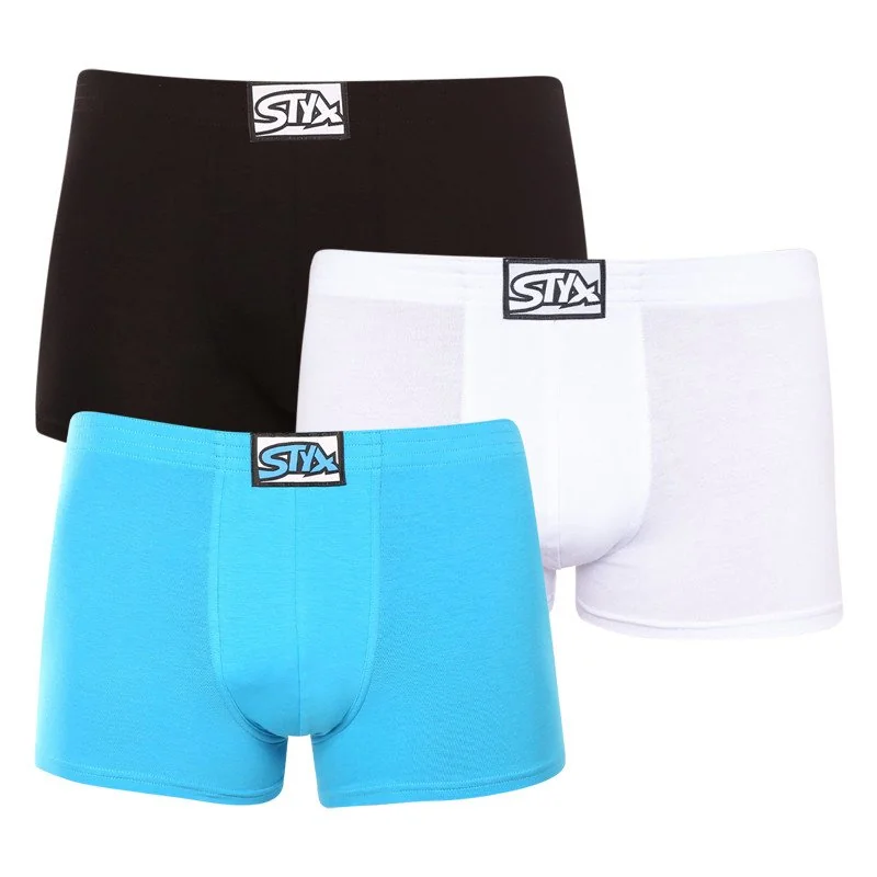 Styx 3PACK pánské boxerky klasická guma vícebarevné (3Q96019) L