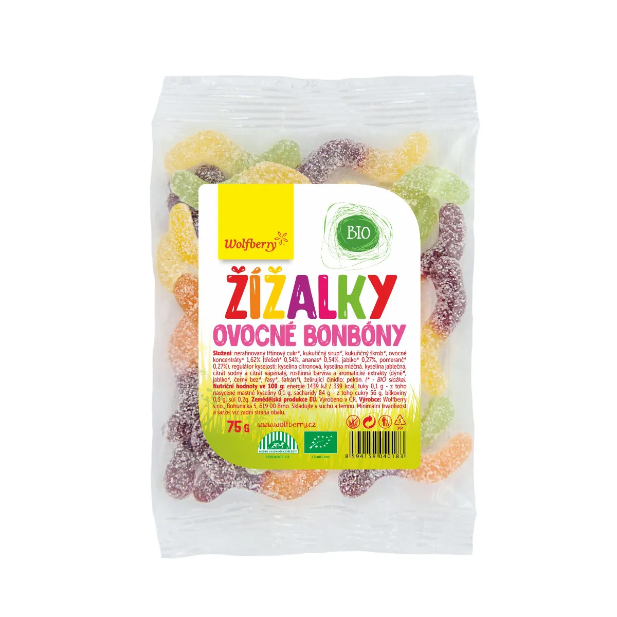 Wolfberry Ovocné bonbóny Žížalky BIO 75 g