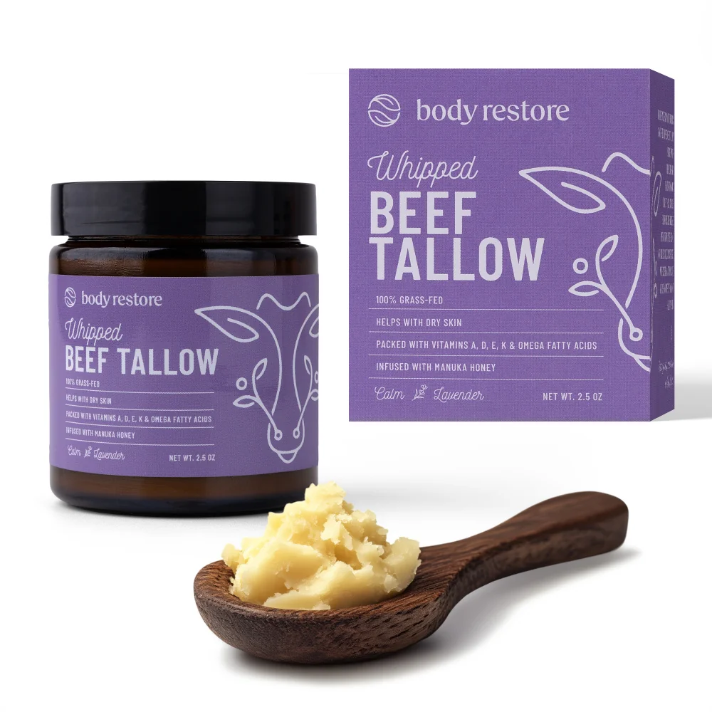 Body Restore Našlehaný tělový krém z hovězího loje levandule 71 g
