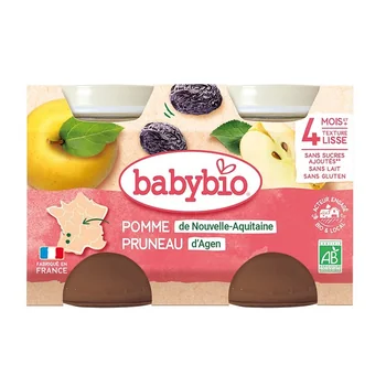 Babybio Jablko a švestka 2x130 g