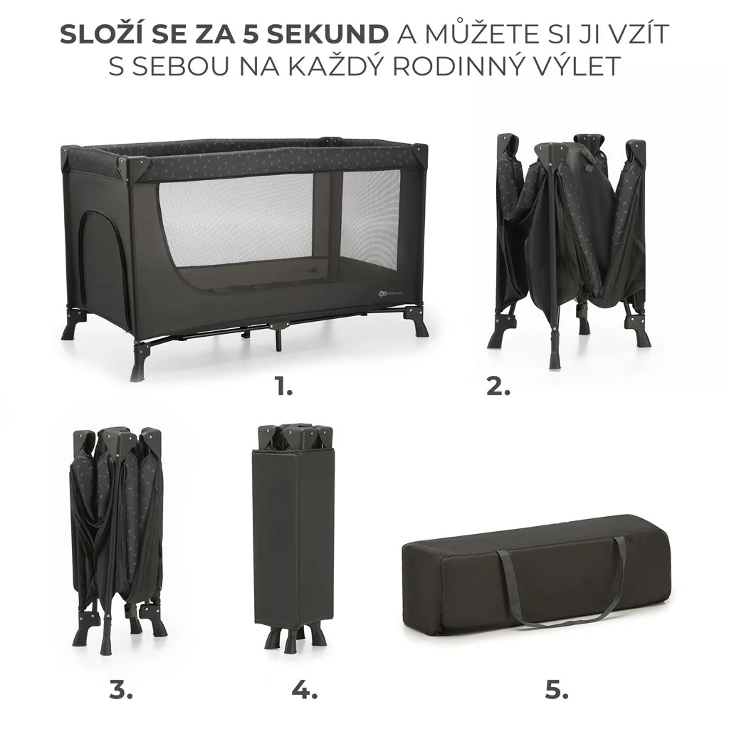 Kinderkraft Postýlka cestovní Joy Light grey 