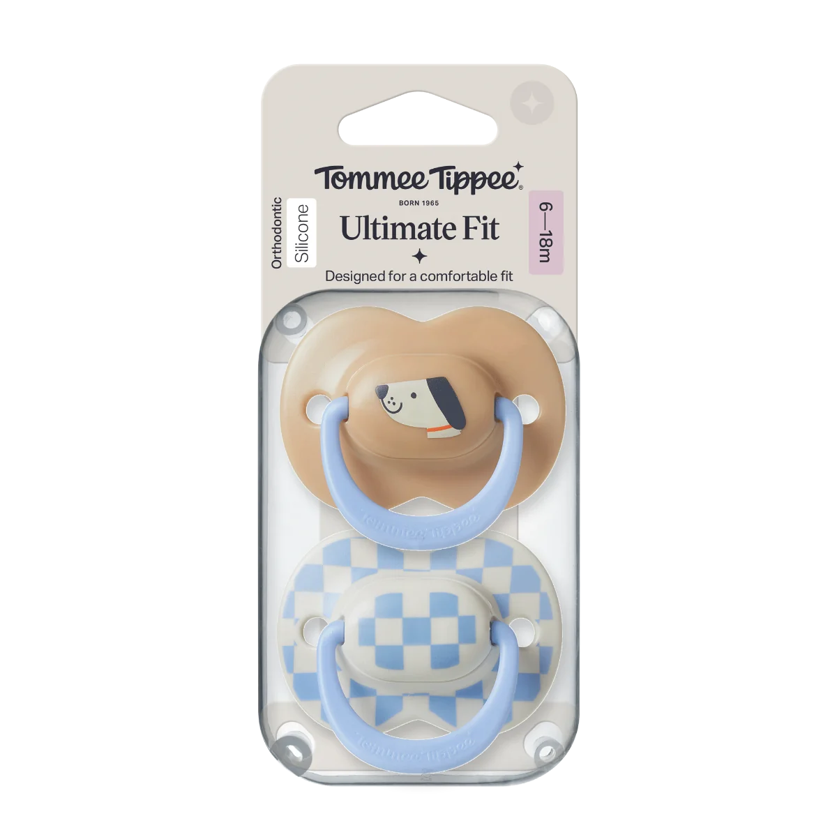 Tommee Tippee Silikonový dudlík Ultimate Fit Deco Boy 6-18m 2 ks více barevných variant