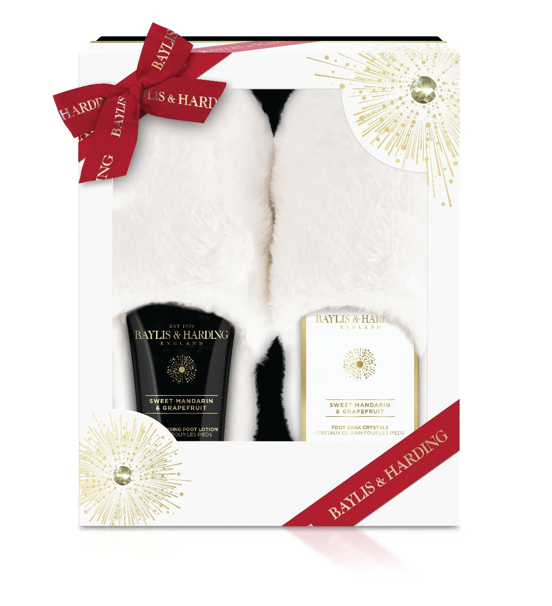 Baylis & Harding Sada péče o tělo s pantoflemi Sweet Mandarin & Grapefruit 3 ks