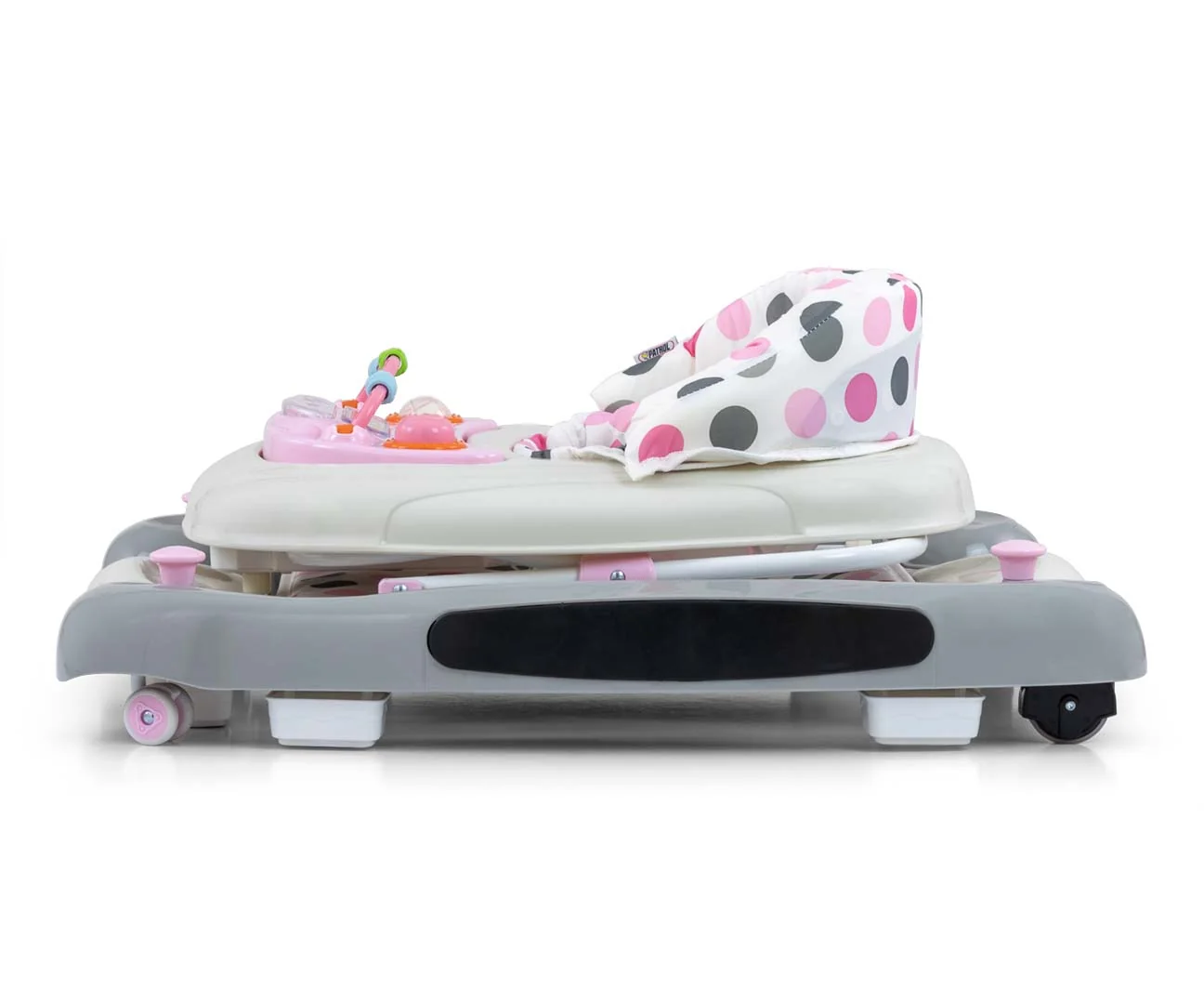 Milly Mally Dětské chodítko Patrol Plus 2v1 se světly a zvuky – Dots pink,grey