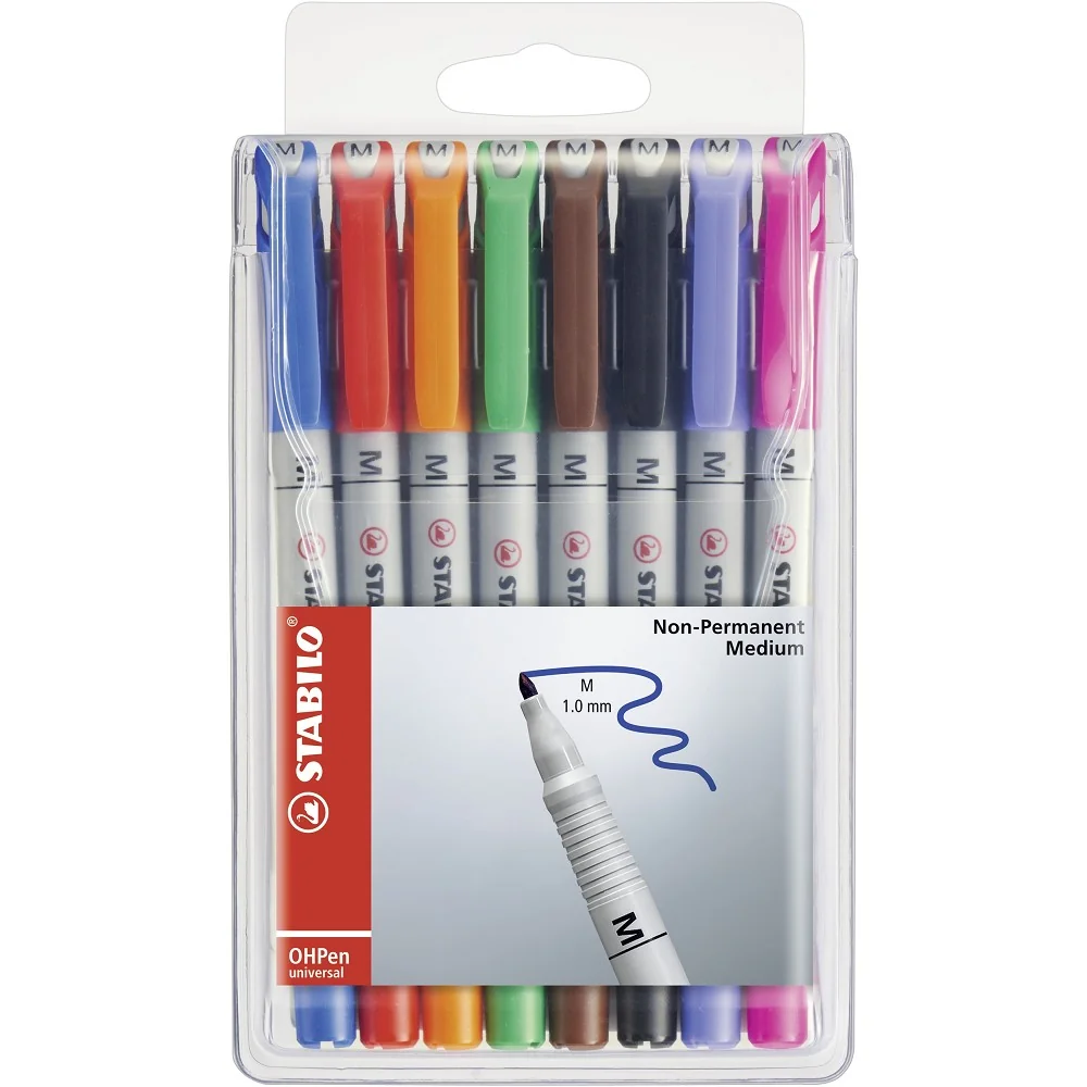 STABILO Popisovač - OHPen universal - 853/8 - nepermanentní - medium - 8 ks sada