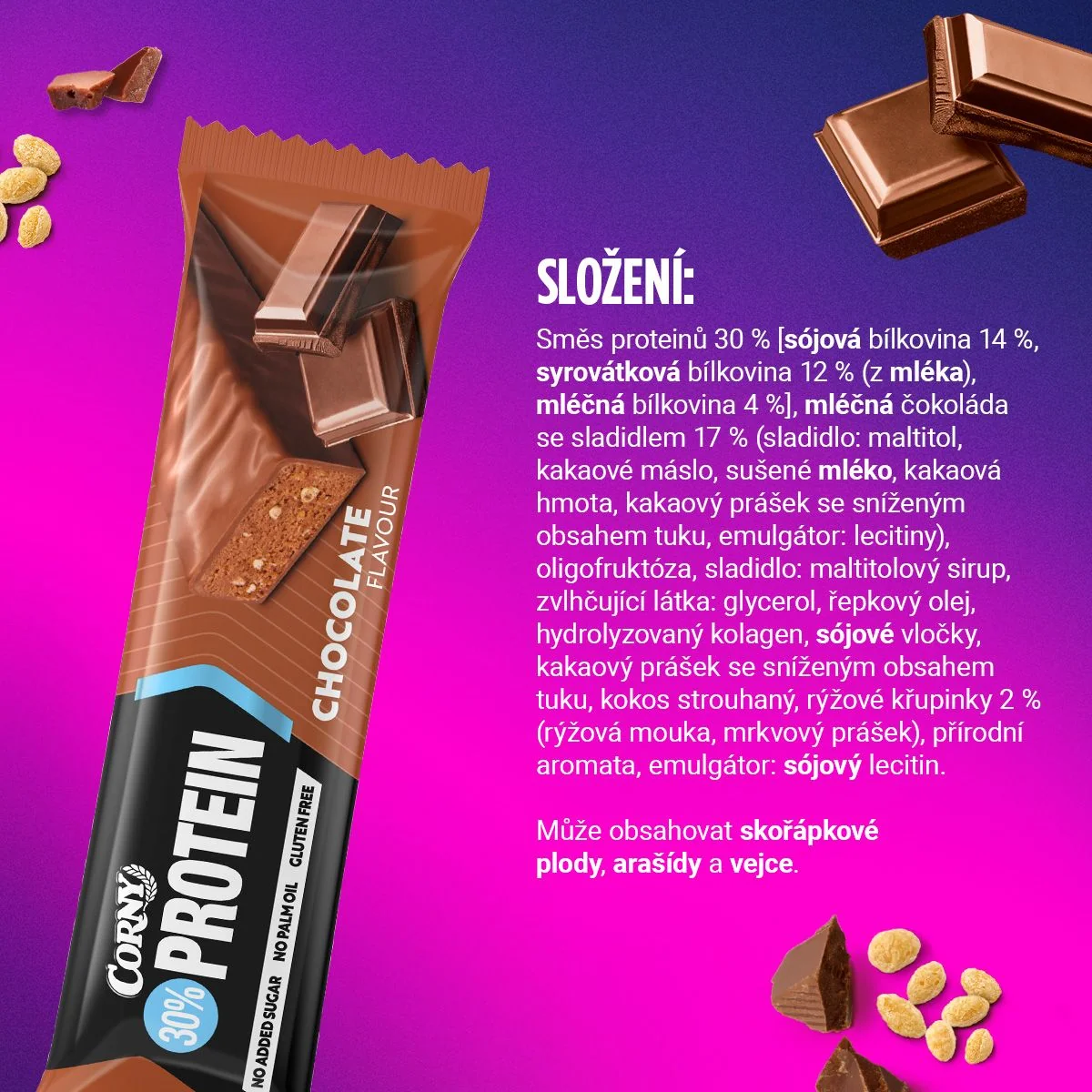 Corny Protein 30% mléčná čokoláda 50 g