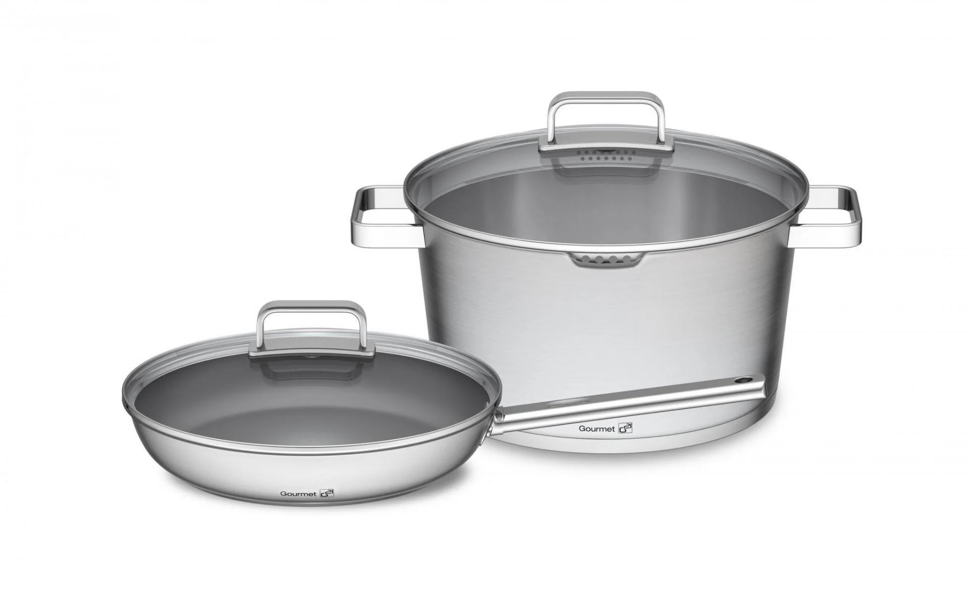 G21 Sada nádobí Gourmet Magic s cedníkem 4 díly, nerez