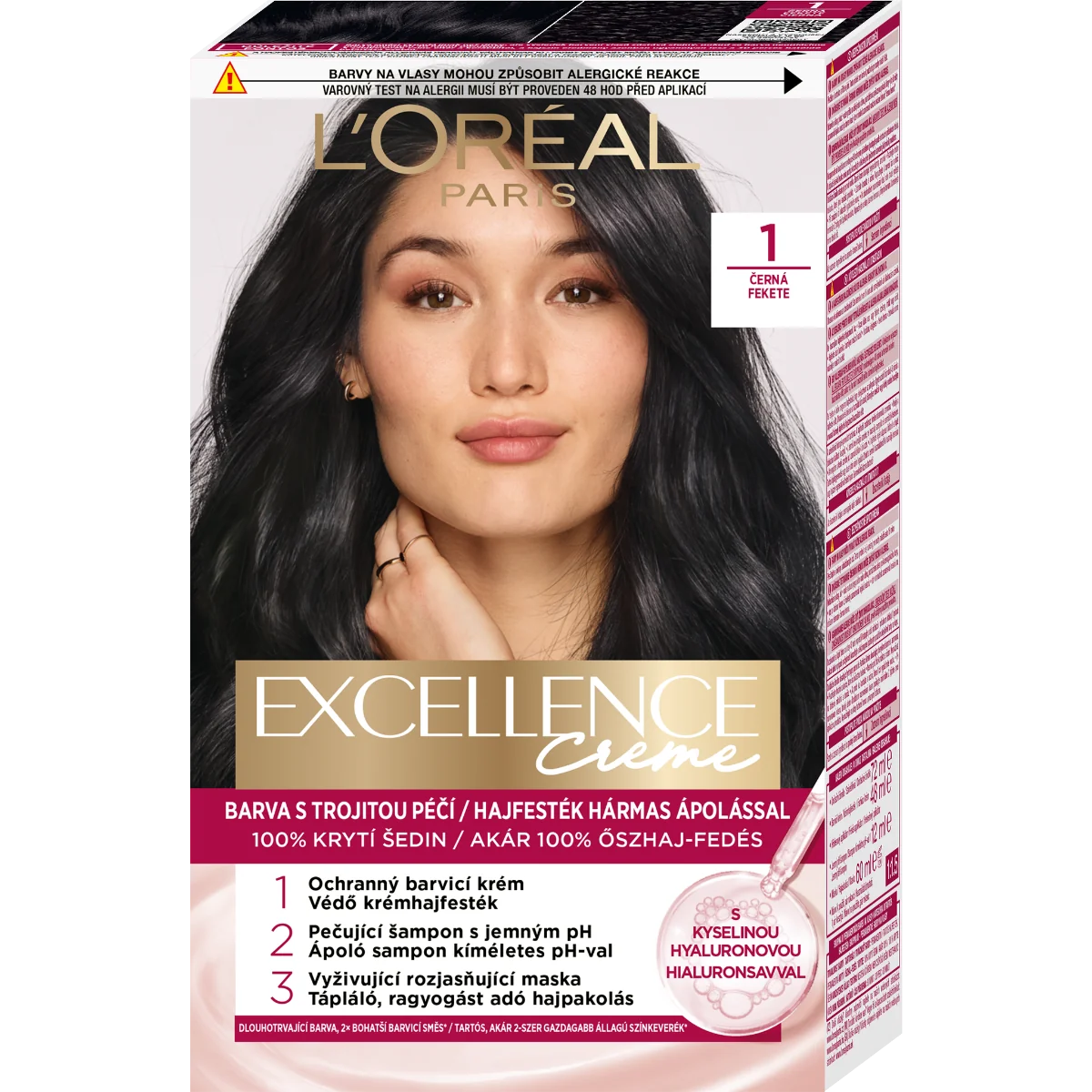 Loréal Paris Excellence Cream odstín 1 Černá barva na vlasy 1 ks