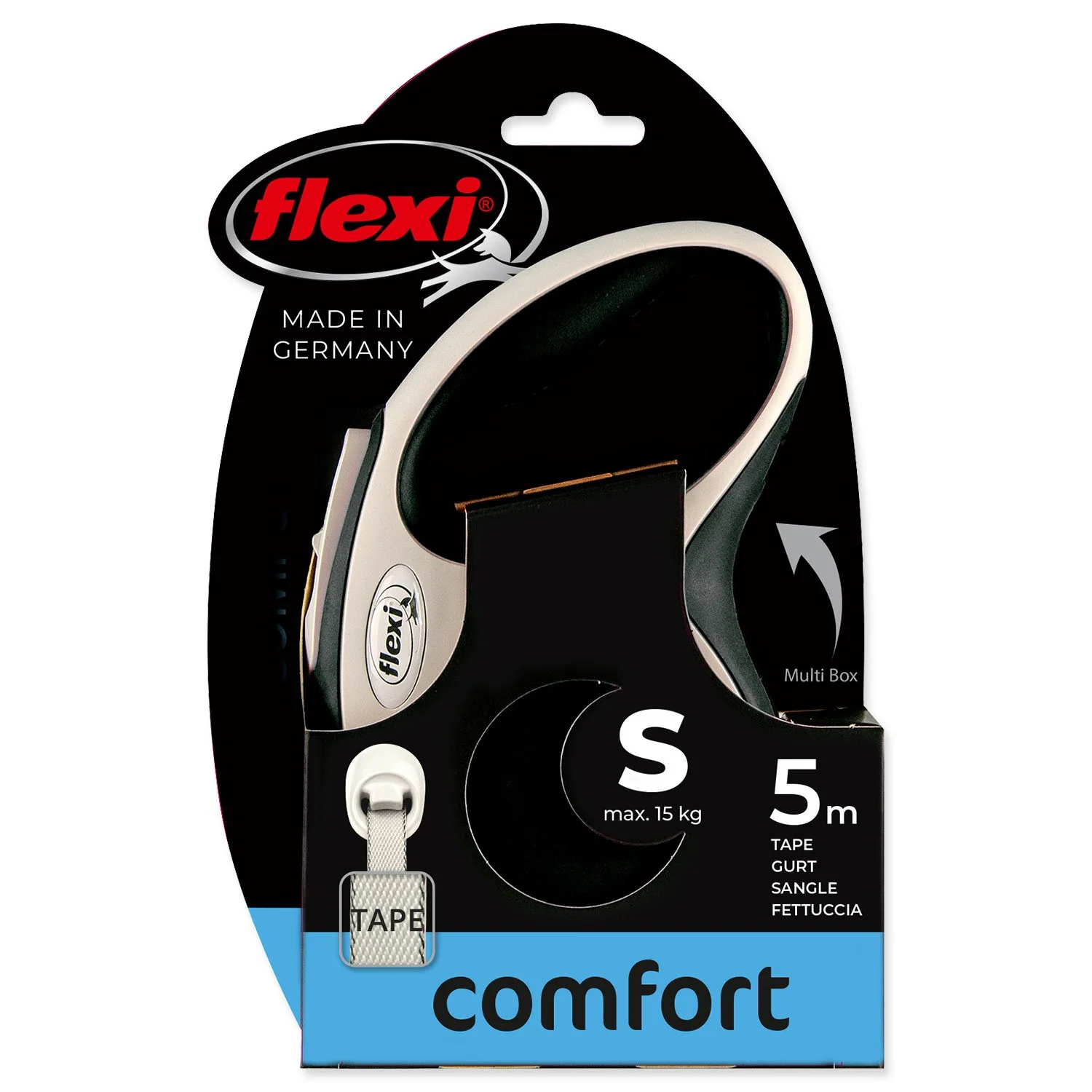 Flexi Vodítko New Comfort páska S černé 5m
