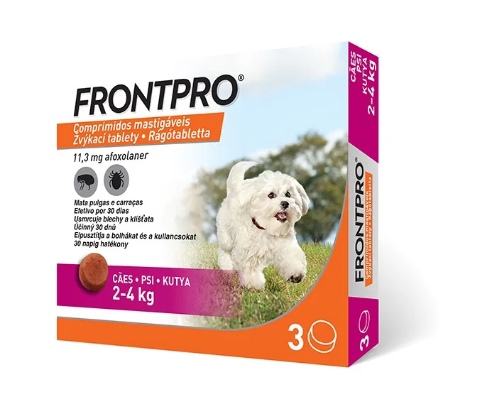 FRONTPRO Žvýkací tablety pro psy 2–4 kg 11,3 mg 3 tablety