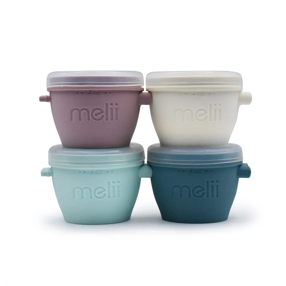 Melii Silikonové kelímky na potraviny Snap&Go 118 ml - 4ks - Luxe pastelové