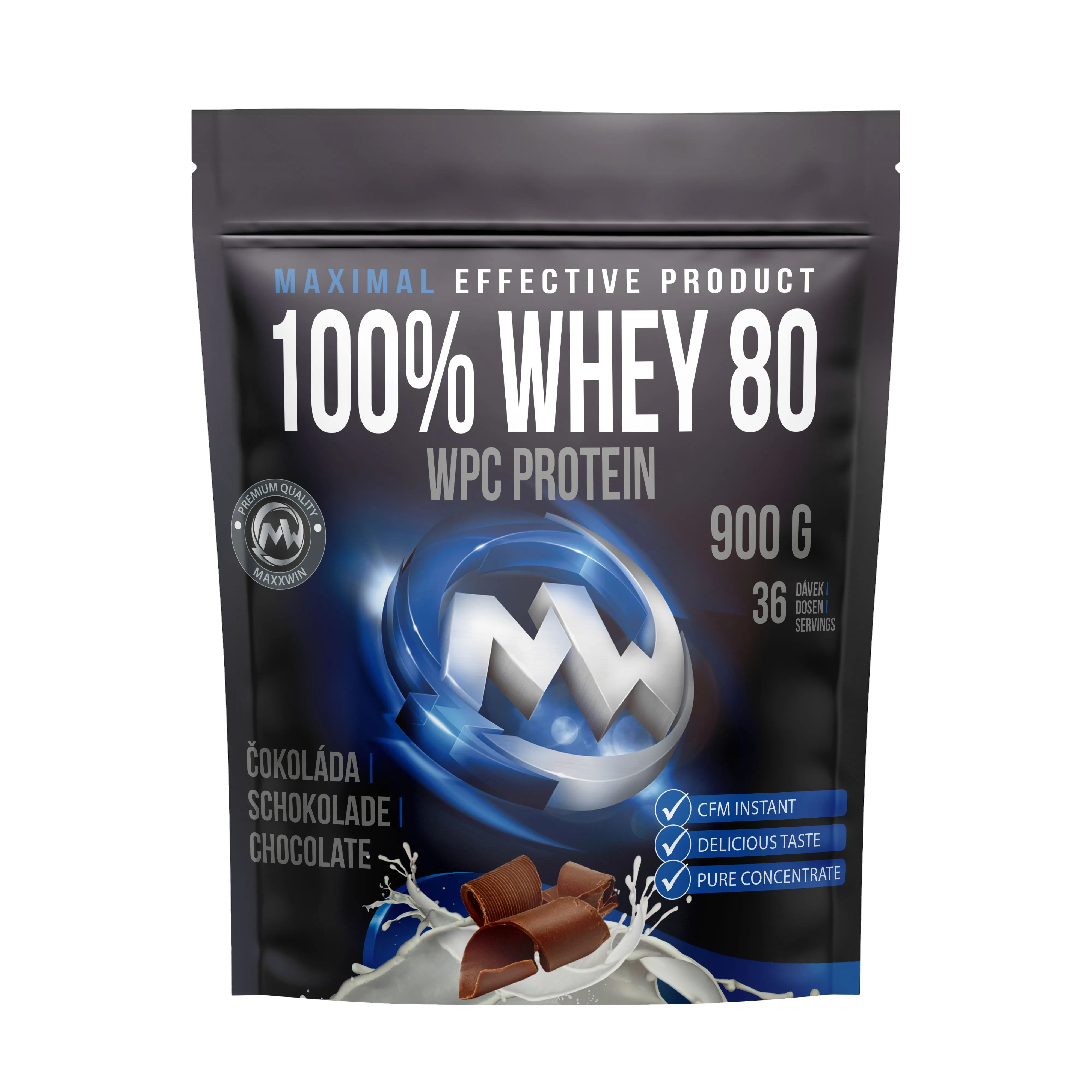 MAXXWIN 100% WHEY 80 čokoláda 900 g