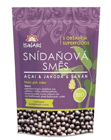 Iswari Snídaňová směs BIO acai-banán-jahoda 360 g