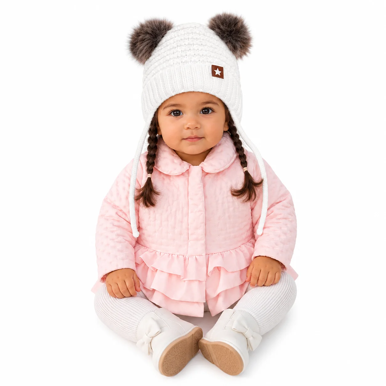 Baby Nellys Kojenecká přechodová bundička s volánky, světle růžová