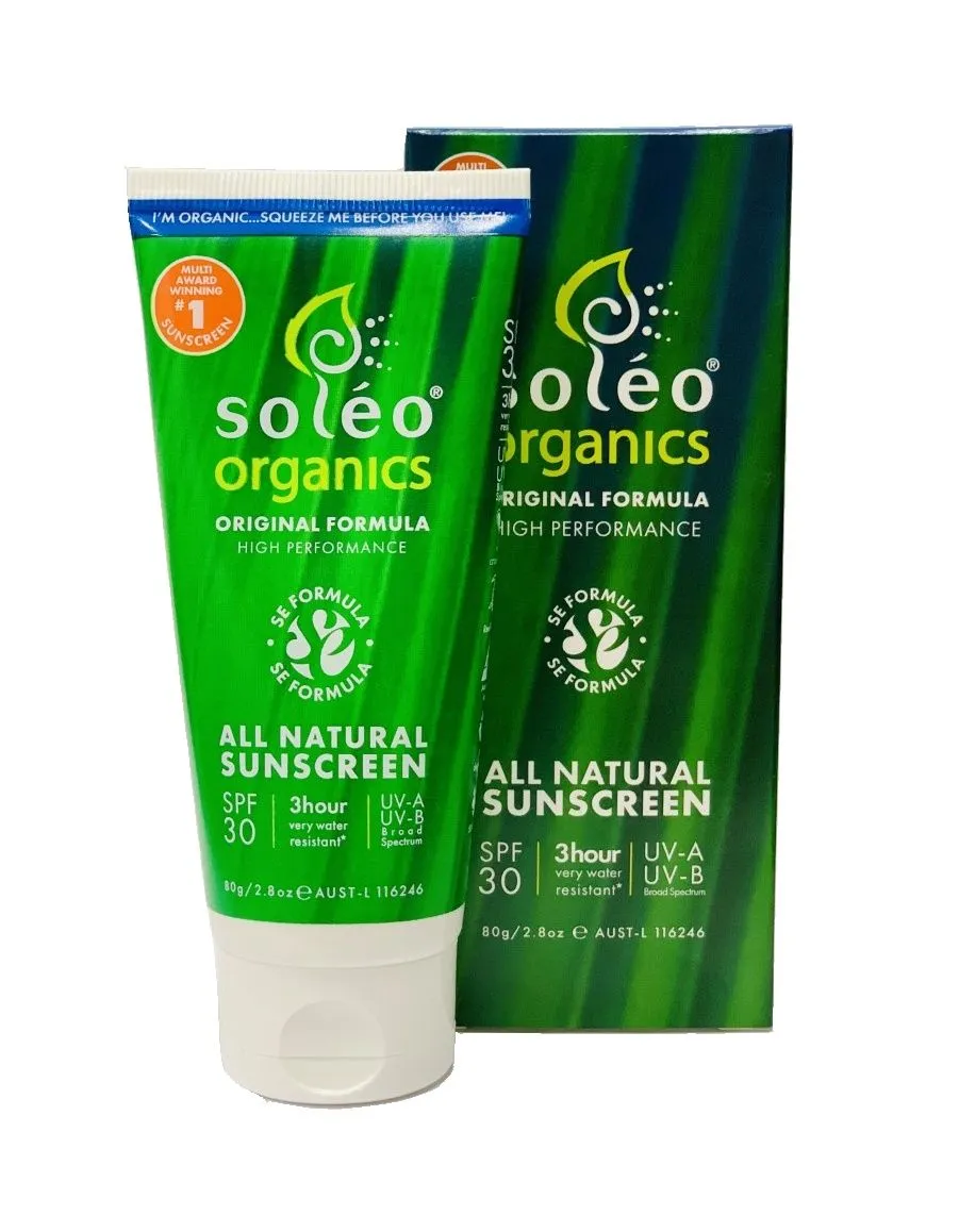 Soléo organics all natural Sunscreen SPF30 80 g