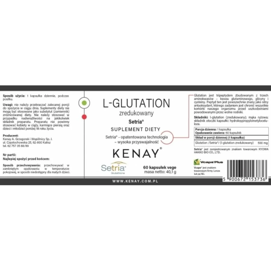 Kenay L-glutathion Setria 60 kapslí