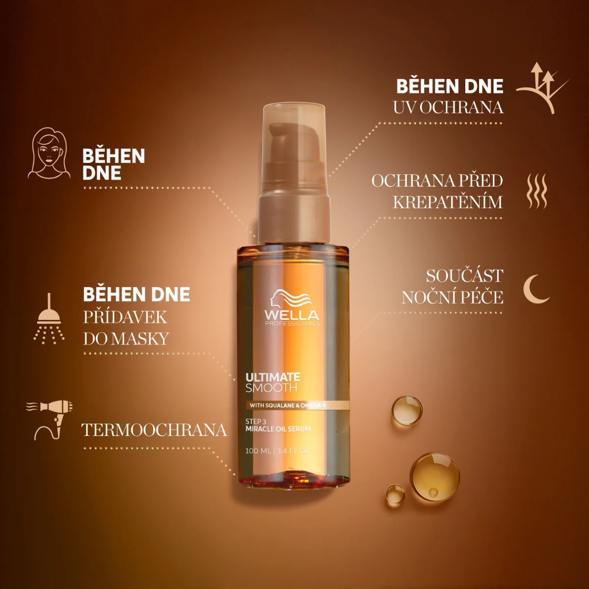 Wella Professionals Ultimate Smooth bezoplachové olejové sérum 100 ml ...