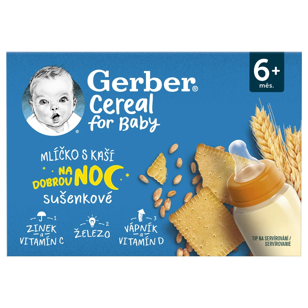 Gerber Cereal Mlíčko s kaší sušenkové 6m+ 2x200 ml