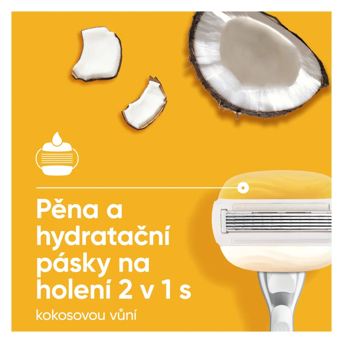 Gillette Venus Pro ComfortGlide Coconut holicí strojek, holicí hlavice + nástěnný držáček 3 ks