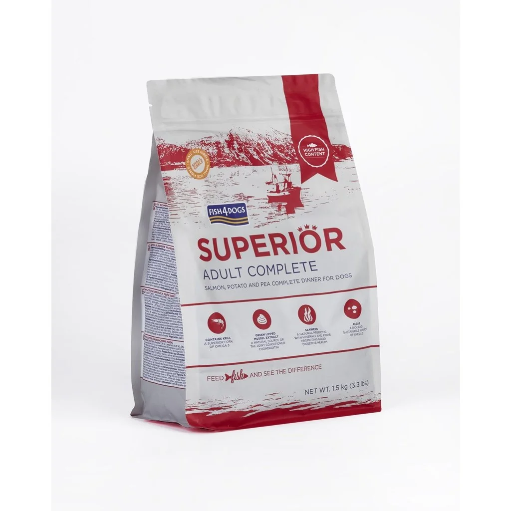 Fish4Dogs Granule malé pro dospělé psy Superior losos s bramborami 1,5 kg