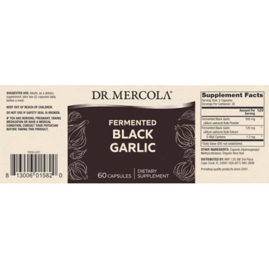 Dr. Mercola Fermentovaný černý česnek 60 kapslí