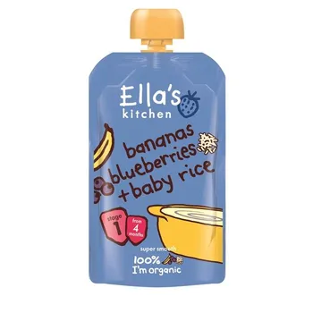 Ellas Kitchen BIO Dětská rýže banán a borůvky kapsička 120 g