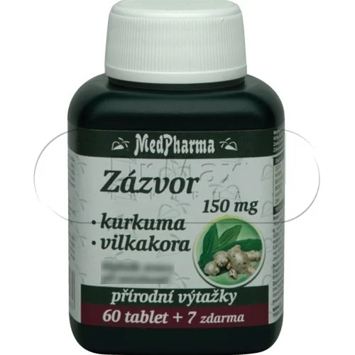 MedPharma Zázvor 150mg + kurkuma tbl.67