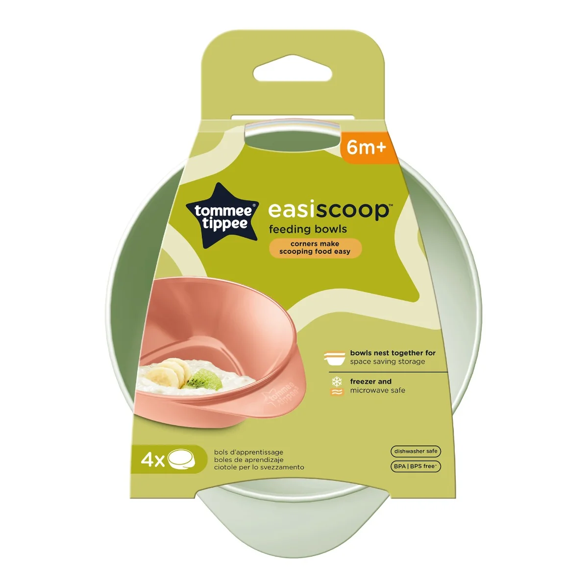 Tommee Tippee Easy Scoop Misky pro snadné nabírání 6m+ 4 ks