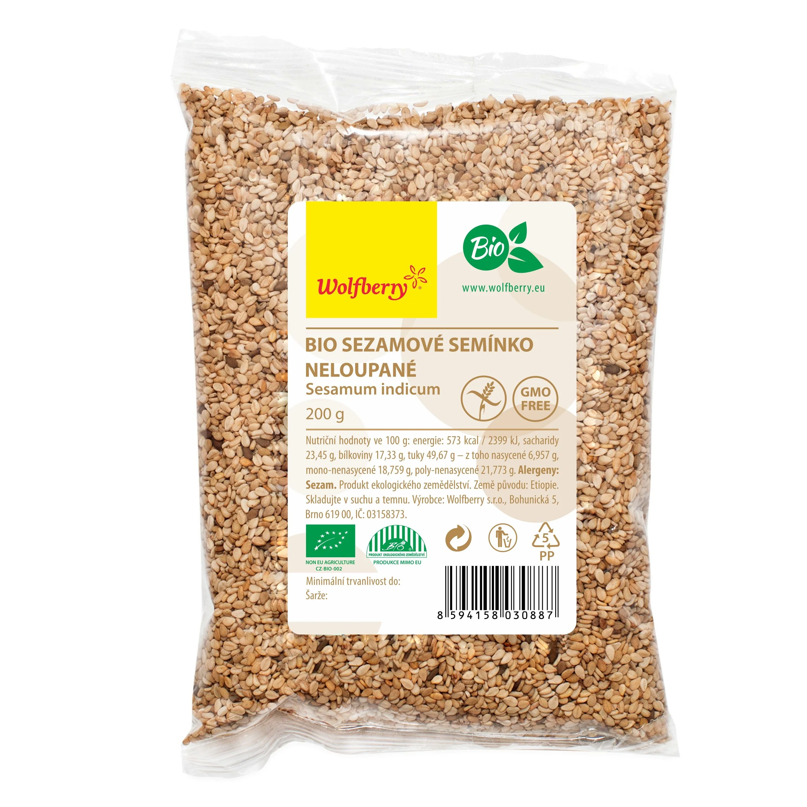 Wolfberry Sezamové semínko neloupané BIO 200 g