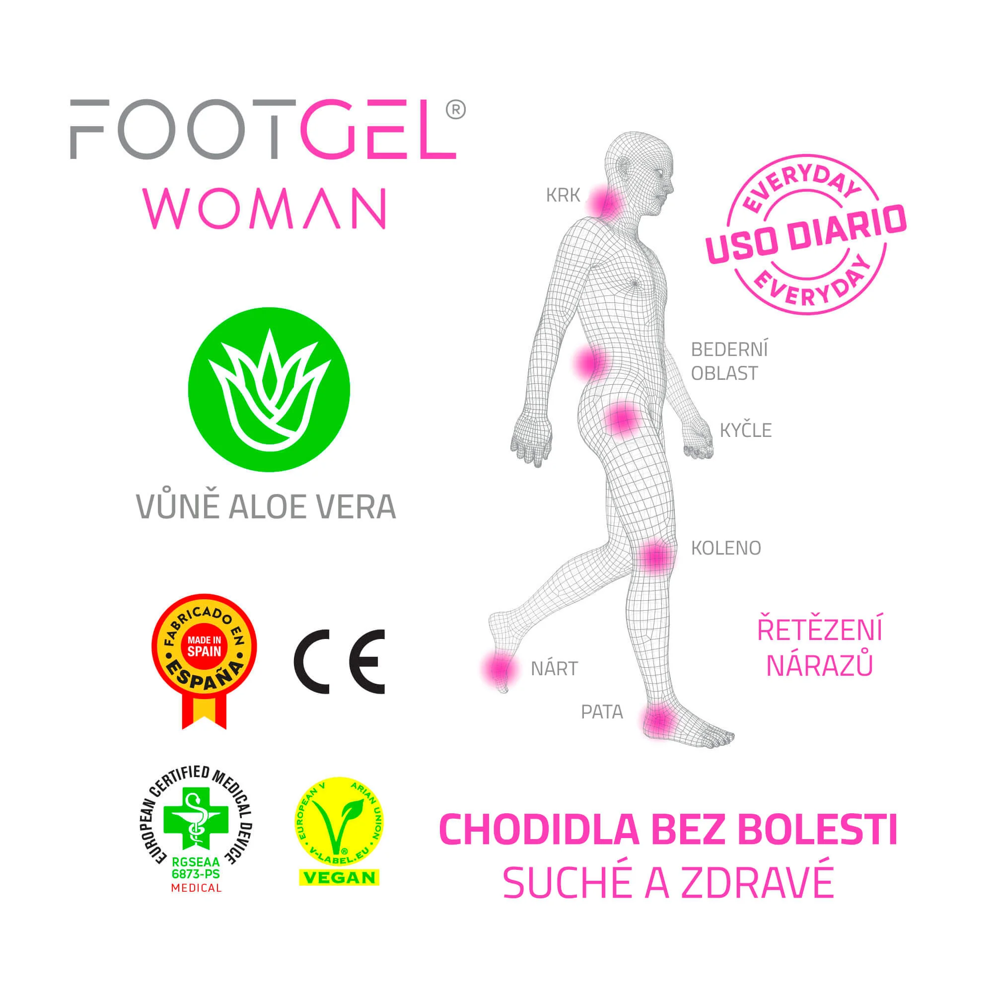 FOOTGEL Vložky do bot WALKING WOMEN EU 35-38
