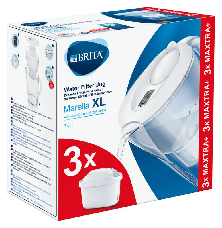 BRITA Marella XL Memo + 3x filtr MX+ filtrační konvice 3,5 l bílá