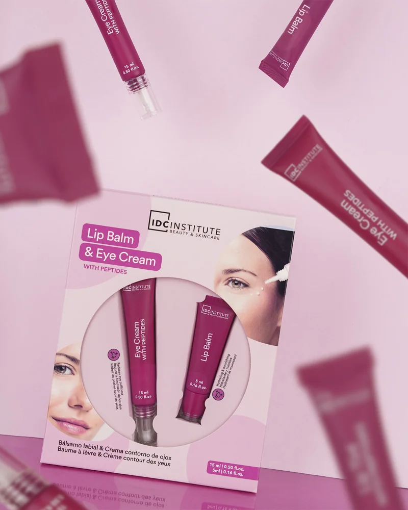 IDC Institute Sada očního krému s peptidy a balzámu na rty 5+15 ml