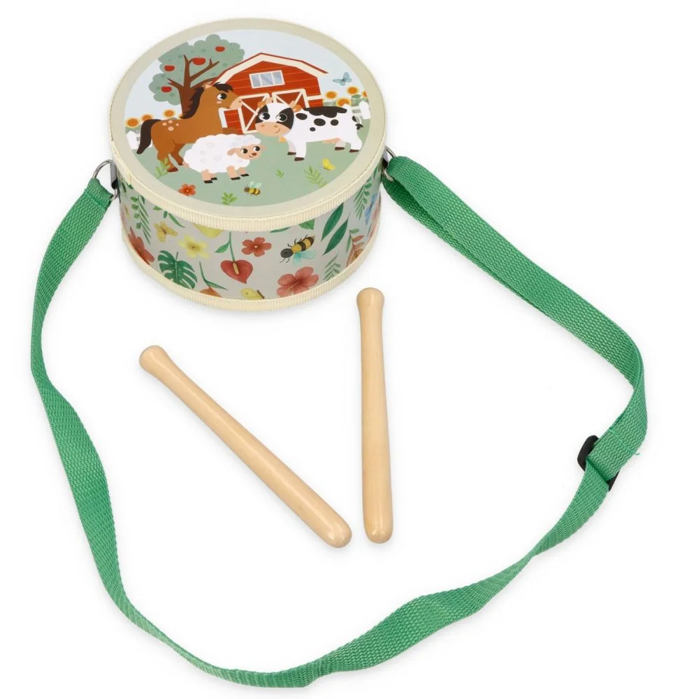 Adam Toys Dětský bubínek s motivem farmy – Adam Toys