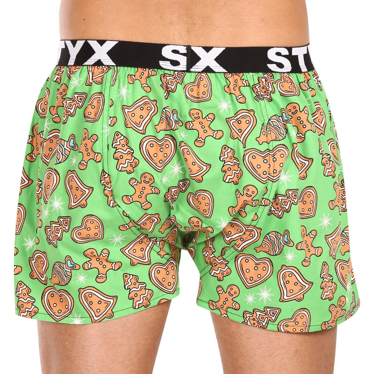 Styx Pánské trenky art sportovní guma Vánoce perníčky (B1753) M